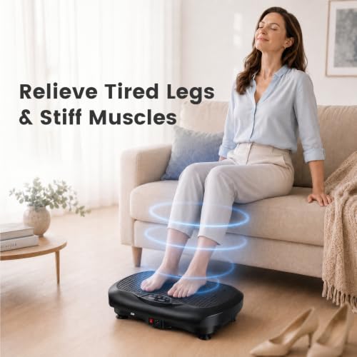 Image of Natini Vibration Plate Exercise Machine - Power Vibrating Plate for Lymphatic Drainage,Whole Body Workout Machine for Women Weight Loss Home Fitness,