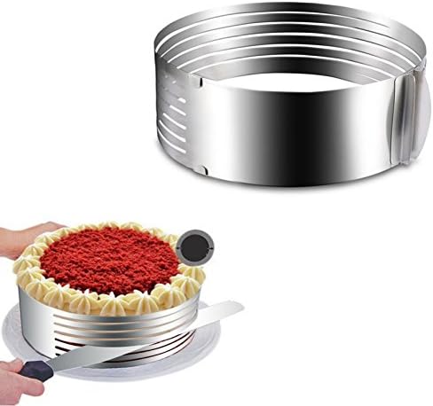 Layer Cake Slicer - Adjustable Size Slicing kit - 6 Round Layers - Stainless Steel