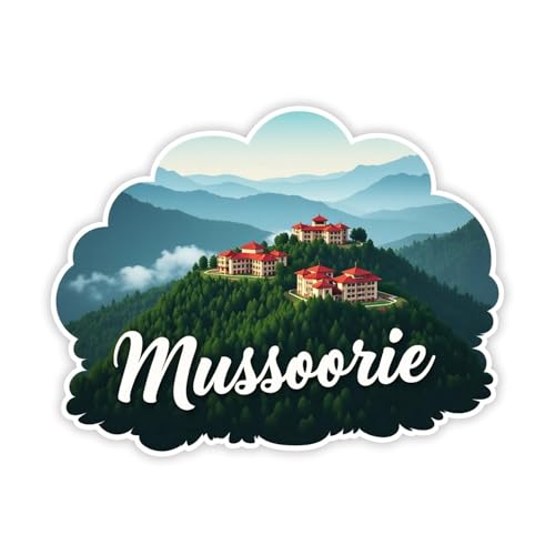 Image of Naxon Mussoorie Theme Souvenir Wooden Fridge Magnet for Refrigerator - Printed Fridge Magnet for Kitchen & Home Decor | Perfect Souvenir Gift | Size 3x3 in | Pack of 1