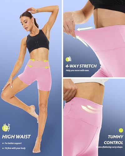 Image of CAMPSNAIL Workout Biker Shorts Women - 3 inch /5 inch /8 inch High Waisted Tummy Control Spandex Booty Volleyball Shorts for Yoga Dance