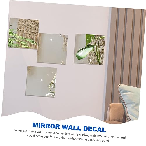 Zerodeko 6 Peças adesivo de espelho quadrado para sala de estar adesivo de espelho quadrado para qua