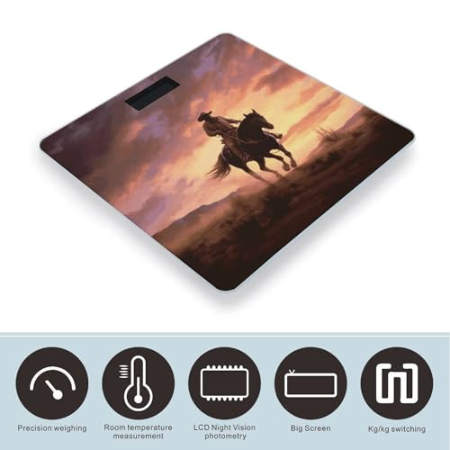 Báscula digital de baño Cowboy West con plataforma amplia miniatura 3