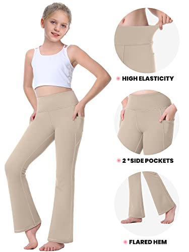 IUGA Girls Flare Leggings High Waist Cute Preppy Clothes for Girls Uniform Pants with Pockets Bell Bottom Pants4