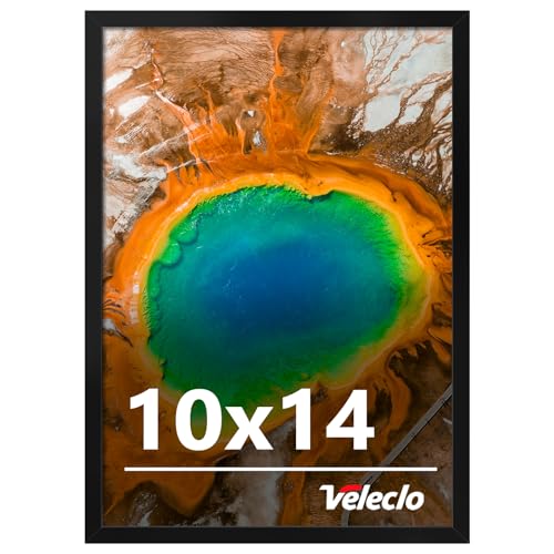Veleclo 10x14 Picture Frame for Wall Display 10x14 Black Picture Frame with Shatter Resistant Plexiglass Stable and Sturdy 10 x 14 Poster Frame for Wall Display Handpicked Gift Collection 1 Pack