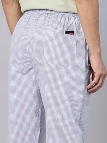 Image of Majestic Man Men's Pure Cotton Small Checks Lounge Pyjama | Comfort Fit | 3 Pockets | Front Zip Closure