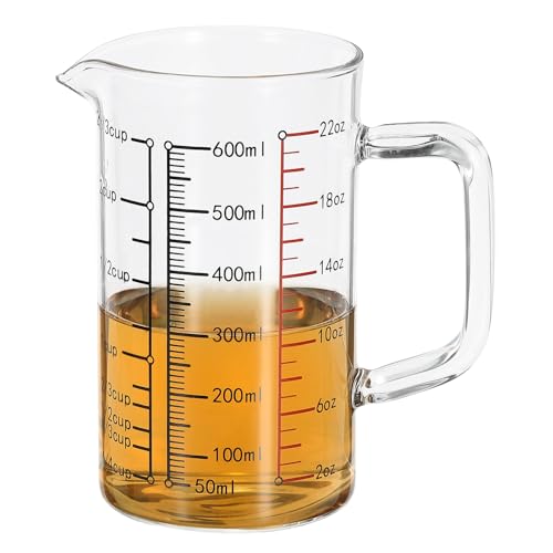 Vaso medidor de vidrio con asa 600 ml transparente miniatura 1