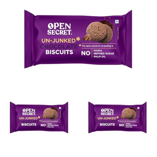 Image of Open Secret Butter and Chocolate Biscuit Cookies | Protein & Fiber Packed | Healthy Snacks | No Added Maida No Refined Sugar No Palm Oil | Unjunked Biscuit | 40G - Pack of 18