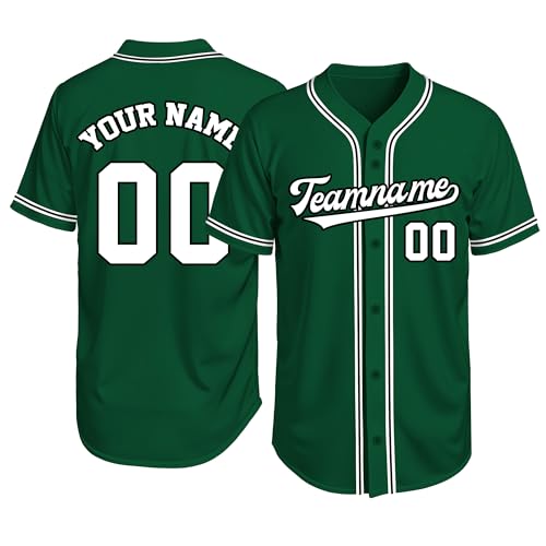 Image of Custom Baseball Jersey Personalized Stitched or Printed Name Number Baseball Shirt Sports Uniform Gifts for Men Women Youth