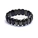 Shree Narayani Smooth Cuscino perline dorate Black Stretch Bracciale Naturale Ossidiana 9x18mm Ansia Stress Relief Healing Chakra Diffusore Bracciali compleanno (7 pollici)