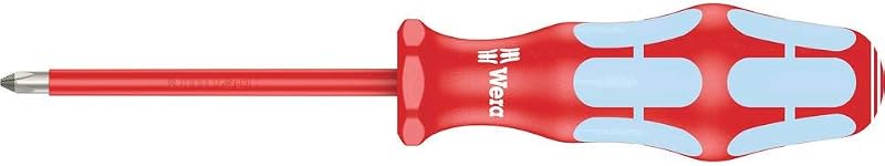 Chave de Fenda Phillips Wera Kraftform Stainless VDE 3162i PH 1, Haste de 80 mm, Aço Inoxidável