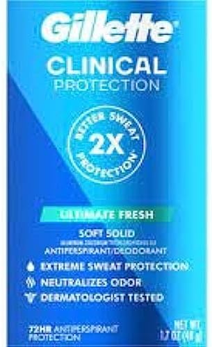 Gillette Clinical Anti-Perspirant Deodorant, Ultimate Fresh Advanced Solid 1.70 oz (Pack of 6)