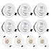 Produktbild BLOOMWIN Dimmbar Einbauleuchte 10x LED COB Spot Aluminium Einbaustrahler Schwenkbar 5W 500LM 2800K 220V Warmweiß[Energieklasse A+]