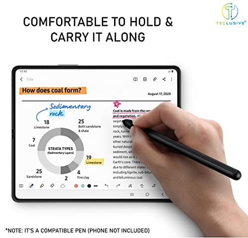 Image of T Teclusive Smart Stylus Pen Compatible for Galaxy Z Fold 5 / Fold 4 | Auto Pop up Stylus Tip | Direct Use Pen for Main Screen - Black