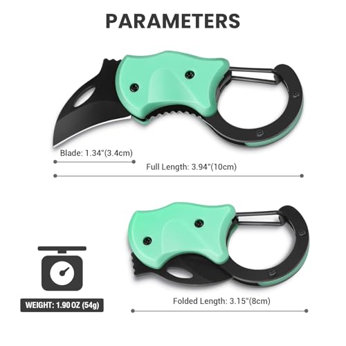 Small Pocket Knife for Men, Cool Folding Knife Box Cutter with 1.34 inch Sharp Blade, EDC Knives Tool for Everyday Carry, Great Gift for Men (Light Blue) - Image 6