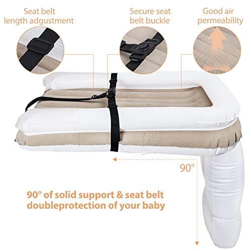 Ajee Inflatable Airplane Bed For Kids, Baby Travel Bed, Infant Air Mattress, Toddler Plane Bed Fits Airplane Seat, Car, Train, Included Inflatable Bed, Hand Pump, Bag… #TOP5