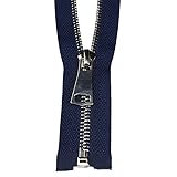 1Pc/2Pcs 40-120cm 5# Metallreißverschlüsse mit offenem Ende zum Nähen von Jacken, Rucksäcken, Geldbörsen, Reißverschluss-Reparatursets, DIY-Schuhen, Kleidungsstücken, Reißverschlusszubehör, Marinebl