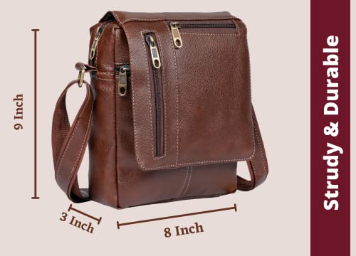 CAVALO-Be-Unique-Crossbody-Stylish-Sling-Bag-or-One-Side-Shoulder-Bag-for-Men-and-Women-Leatherette-Material-1093-Inches-Size-for-Travel-Passport-Bag-Daily-Routine-Use-Brown-Colour