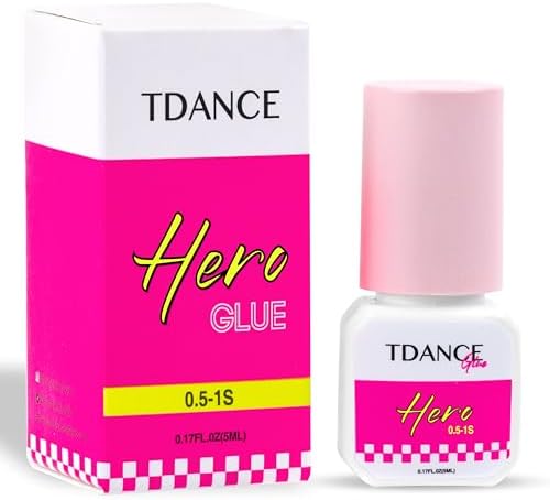 TDANCE Eyelash Extension Glue /0.5-1 Sec Dry/Retention – 7 Weeks/Lash Extension Glue for Professional Use Only (0.17 fl. oz / 5ml)