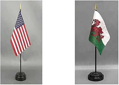 Miniatura 82 de Juego de banderas de escritorio de Afganistán, hecho en Estados Unidos, de rayón de 4 x 6 pulgadas, escritorio de oficina y pequeñas banderas