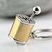 maycom Creative Auto Part Model Gear Box Keychain Six-peed Manual Transmission Shift Lever Keyring Key Chain Ring Keyrings Keyfob (Gold)