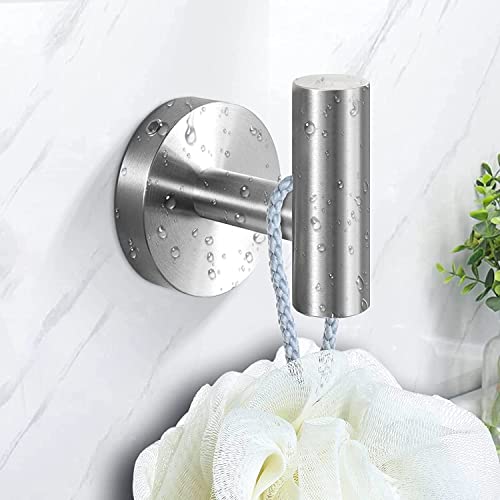 4 Pack Brushed Nickel Towel Hook,Towel Hooks For Bathrooms,Coat Hooks,Wall Mounted Sus304 Stainless Steel Wall Hook Robe Hook Towel Hanger (4 Pack,Brushed Nickel) #TOP1