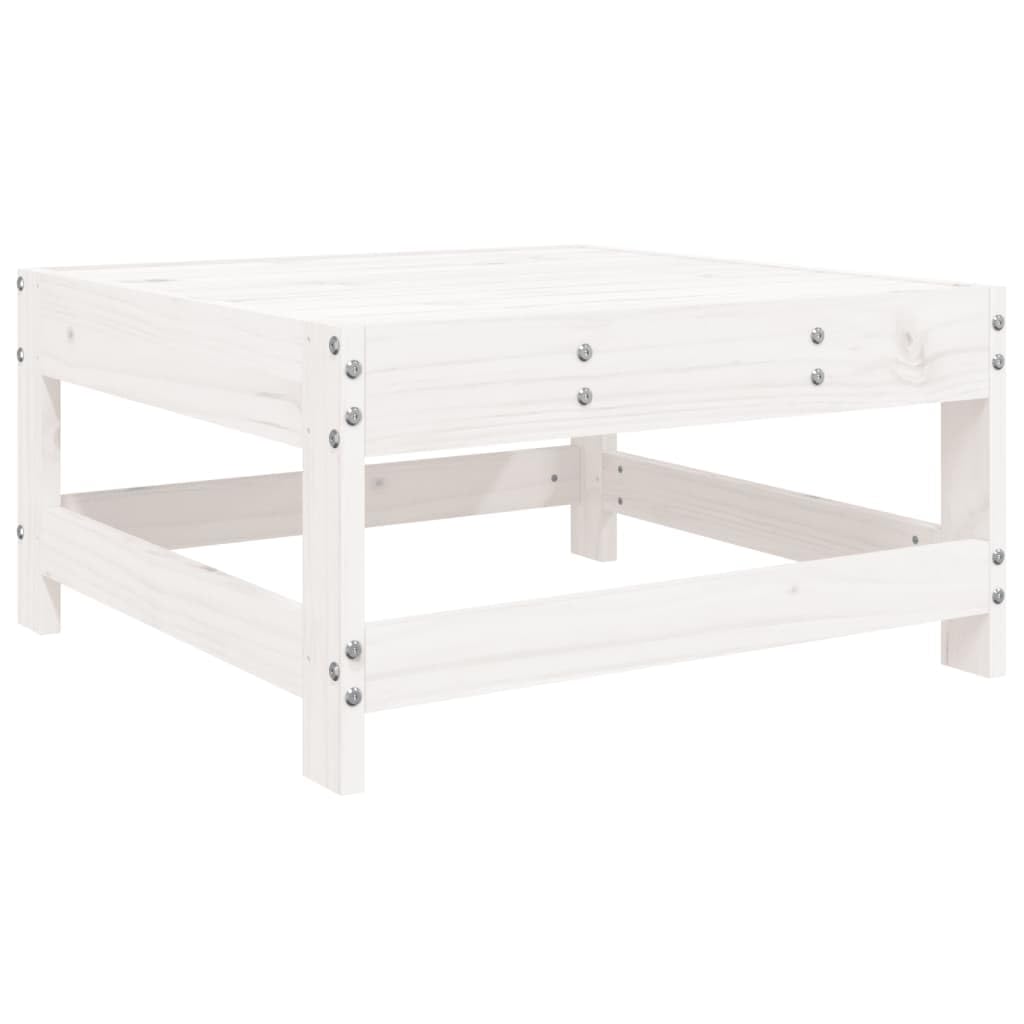 5-częściowy zestaw mebli ogrodowych biały, lite drewno sosnowe, wytrzymały zestaw mebli outdoorowych na taras, balkon, werandę, modułowy design, nośność 110 kg