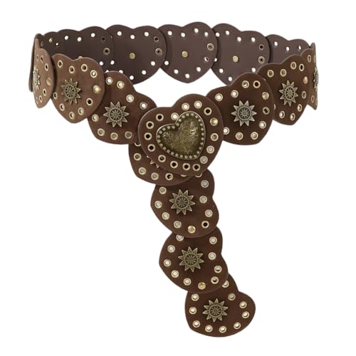 Image of SANNIDHI Women Leather Belt Dresses Stylish Vintage Boho Waist Belt Western Punk Cow Metal Buckle Belts Y2K Accessories Belt Jeans, Dresses, Skirts, Black