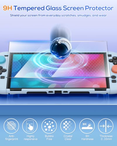 Image of FYOUNG Switch 2 Protective Case&Screen Protector Set, Dockable Cute Cover Hard Shell for Nintendo Switch 2 Console Accessories,Travel-Friendly,Kickstand Cutouts(Light Blue, for Switch 2 7.9inch)