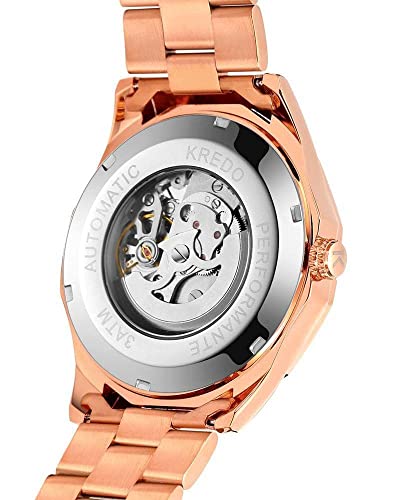 Kredo Men Performante Rose Gold Automatic Skeleton Analogue Self-Winding Watch - Image 2