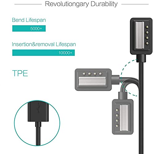 Charger Compatible with Suunto 9, D5, Spartan Ultra HR, Spartan Sport Wrist HR, EON Core - Magnetic USB Charging Cable 100cm - GPS Watch Accessories image 3 of 7 B0DKBPRNCD
