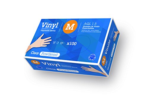 Gentle Touch 0054 Guante Desechable de Vinilo, Talla S, Natural/Transparente