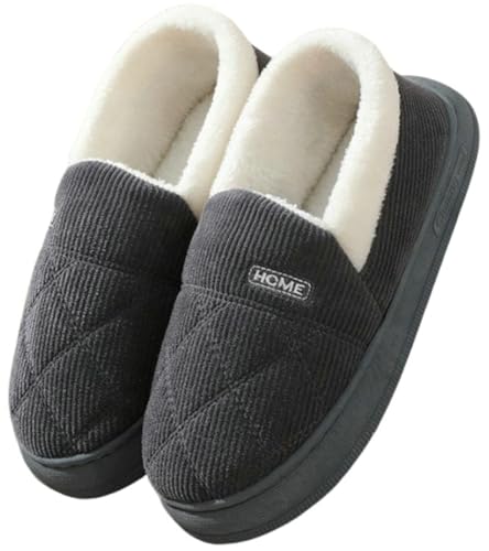 Caistre Unisex Bootie Slipper Winter Plush Warm Shoes Comfy Fleece Lined Cozy Boot Anti-Slip Memory Foam Slipper Shoes Indoor Outdoor
