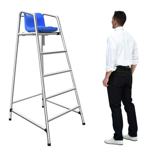 Chaise de sauveteur piscine en acier inoxydable 304 avec tabouret échelle durable