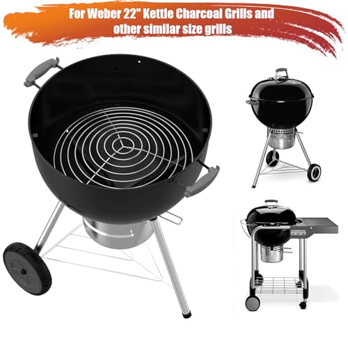 Onlyfire BBQ Holzkohlekörbe für Weber 57 cm Kugelgrills und Andere Holzkohlengrills ähnlicher Größe, Kohlekorb, Holzkohle Briquette Fuel Halter, Direktes und Indirektes Grillen