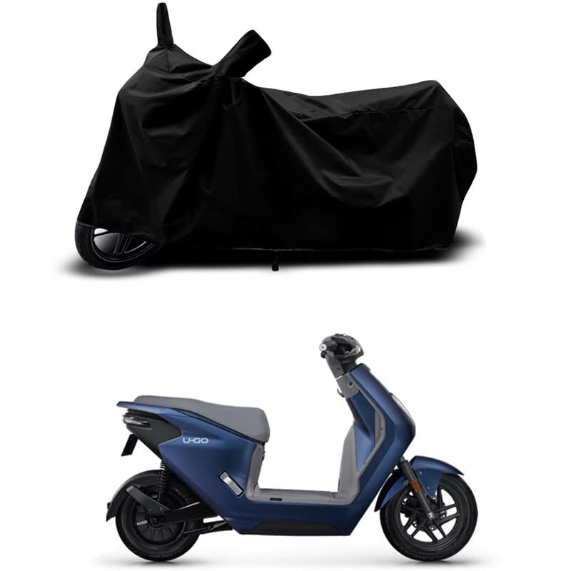 Image of 100% Scratchproof /UV-Rays /Heat Protection /Birds Dropping /Water Resistant /Dust Proof /Waterproof /Full Bike Scooty Two Wheeler Body Cover Compatible for Honda U-Go BS6 All Varients[Black]