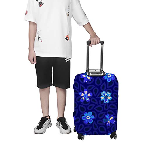 Housse de valise lavable extensible de 45,7 à 81,9 cm motif bleu