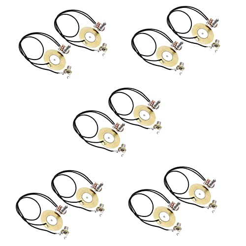 TAMO 10個 50MMギターピックアップピエゾトランスデューサー配線済みアンプ 6.35MM出力ジャック付き アコースティックギター用ウクレレシガーボックスギター