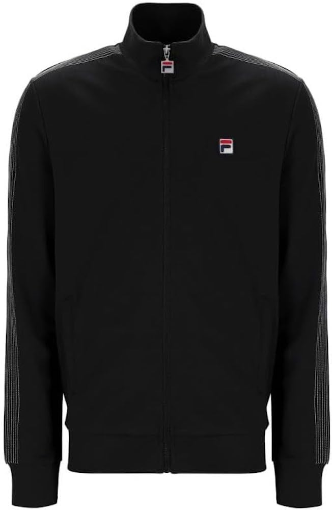 Fila Men's Black/Gardenia Keith Contrast Stitch Track Top - (Uk, Alpha, L, Regular, Regular, )