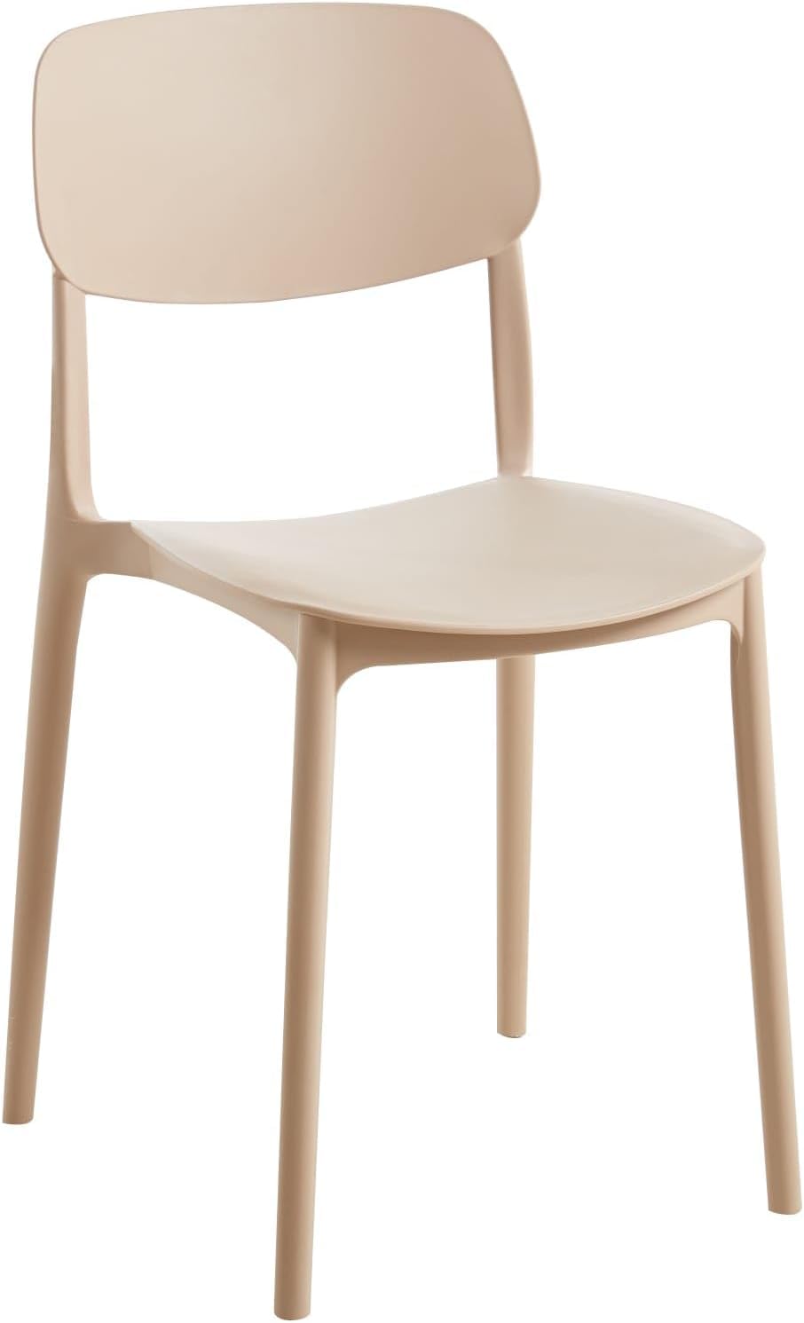 Generico GORICA Set 4 pièces Chaise PRAGA en plastique empilable intérieur extérieur confort taupe