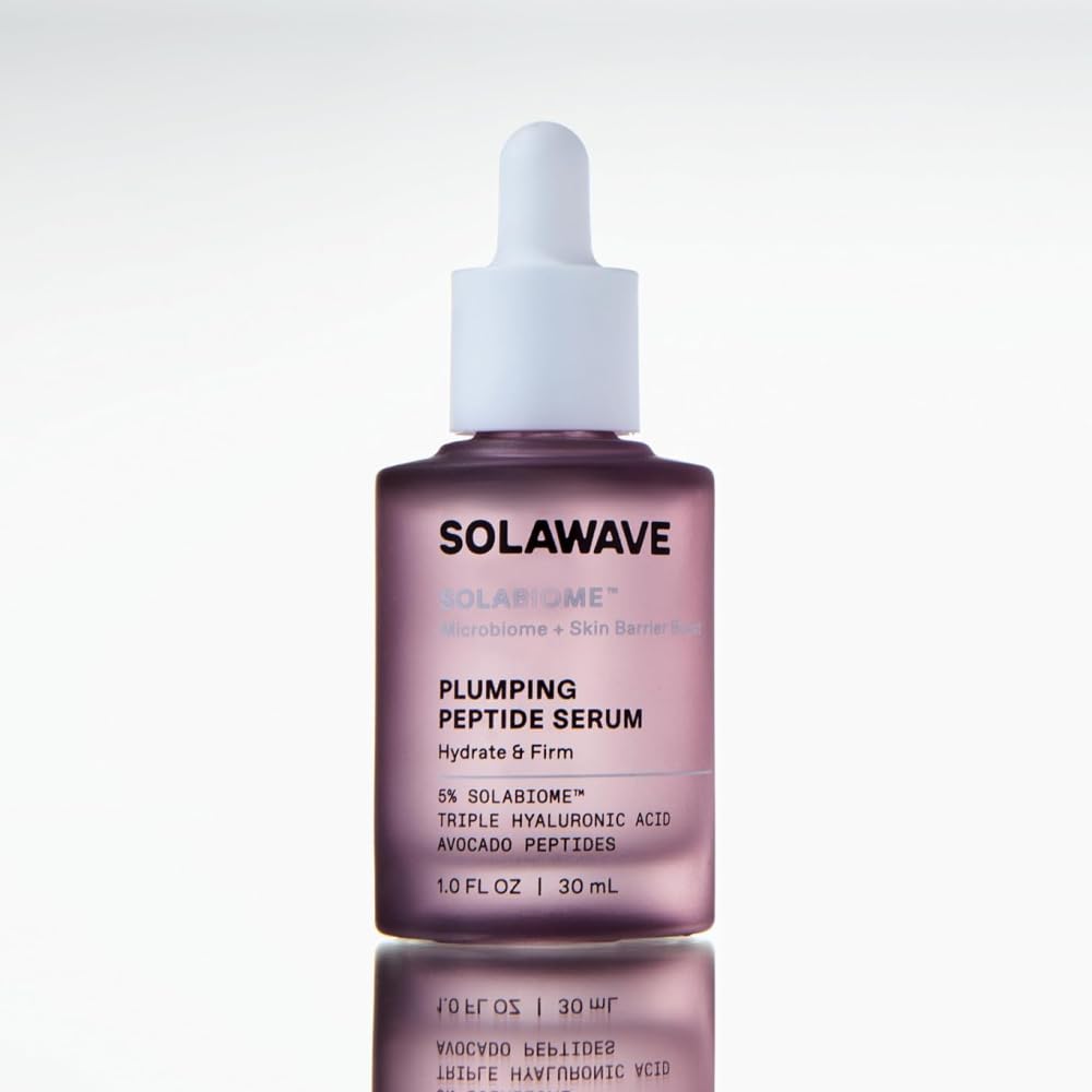 SolaWave Plumping Peptide Lifting Serum with Triple Hyaluronic Acid, Probiotics, Avocado Vegan Peptides for Collagen and Radiant Complexion - Anti-Aging Preventative for All Skin Types (1 FL OZ)
