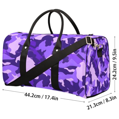 Duffel Bags Fashion Purple Camo Large Tote Bag Camouflage Texture Overnight Travel Bags for Women Men Lightweight Duffel Bag Adjustable Strap Carry On Bag Waterproof Gym Travel Bag4