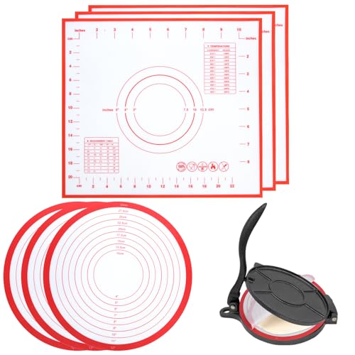 Image of 6Piece Tortilla Press Liners Silicone, Reusable Tortilla Liners For Various Tortilla Presses, With Customer Service Silicone Liners Includes 3 Square And 3 Round Kits