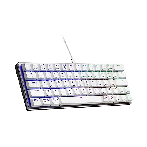 Image of Cooler Master SK620 60% Sliver White Mechanical Keyboard with Low Profile Red Switches, New and Improved Keycaps, and Brushed Aluminum Design | 60% Layout, Low-Profile Red Switches, Per-Key Rgb, Brushed-Aluminum Top Plate, USB-C Cable Included