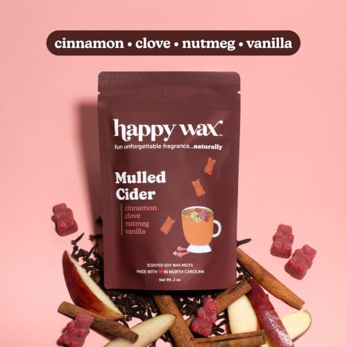 Image of Happy Wax Apple Collection: Natural, Non-Toxic Scented Soy Wax Melts - Total 6oz Variety Pack: Apple Harvest, Apple Jam Donut, Mulled Cider