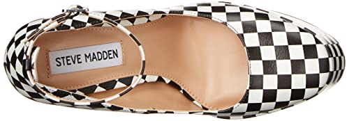 Steve Madden Women's Skyrise Pump, Black/White, 6 #TOP4