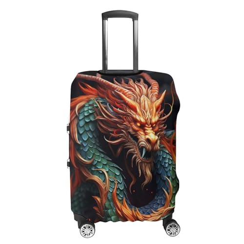 Chinese Dragon Luggage Cover, Washable Elastic Suitcase Cover Protector Fit 18-32 Inch Luggage4