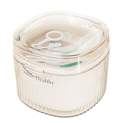 Household Braces Cleaning Box - Retainer Case | Denture Box | Denture Bath Case | Retainer Case with Drainage Holes - Sealing Portable Denture Box for Braces Dentures Hygiene and Safety
