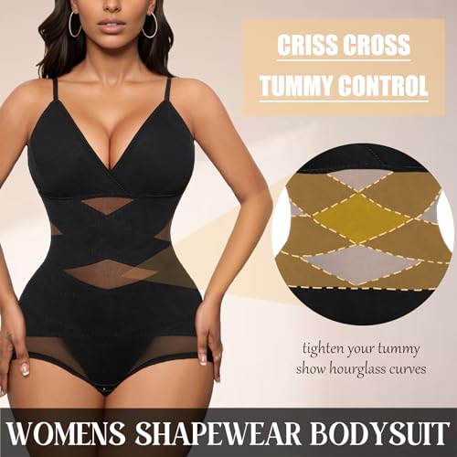 Avidlove Shapewear Bodysuit for Women Body Shaper Tummy Control Shapewear Plus Size Body Suits with Snap Crotch3