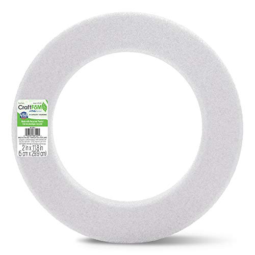 FloraCraft CraftFōM Wreath 2 Inch x 11.8 Inch White