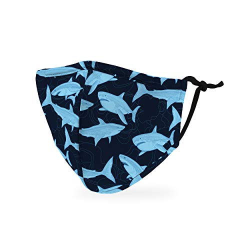 Masque en tissu lavable pour enfants avec poche filtre Weddingstar requin